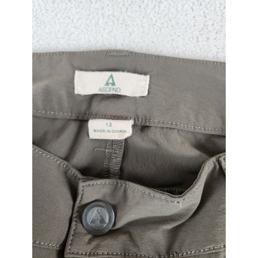 Women's Ascend Stretch Cargo Capri Pants Brown Size 12 Light Weight Hiking - Picture 6 of 9